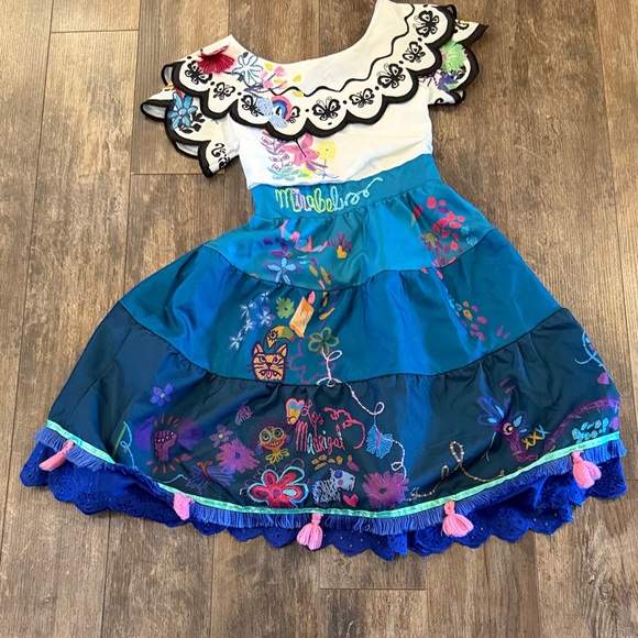 Enchanting Blue Floral Kids Costume Dress - Picture 6 of 16